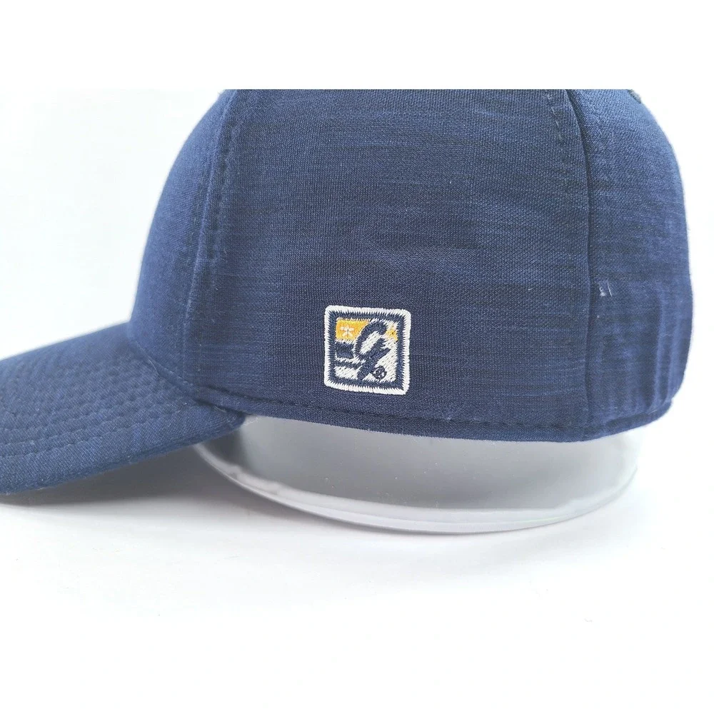 The Game UCLA Bruins Mens Navy Blue‎ Gold Fitted Stretch Hat S/M Basketball NCAA